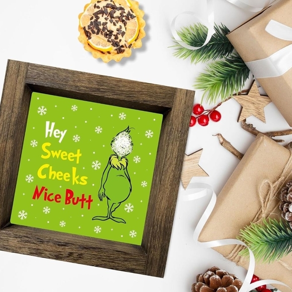 Christmas Wooden Sign for Home Bathroom Decor, 7x7 - Picture 2 of 6